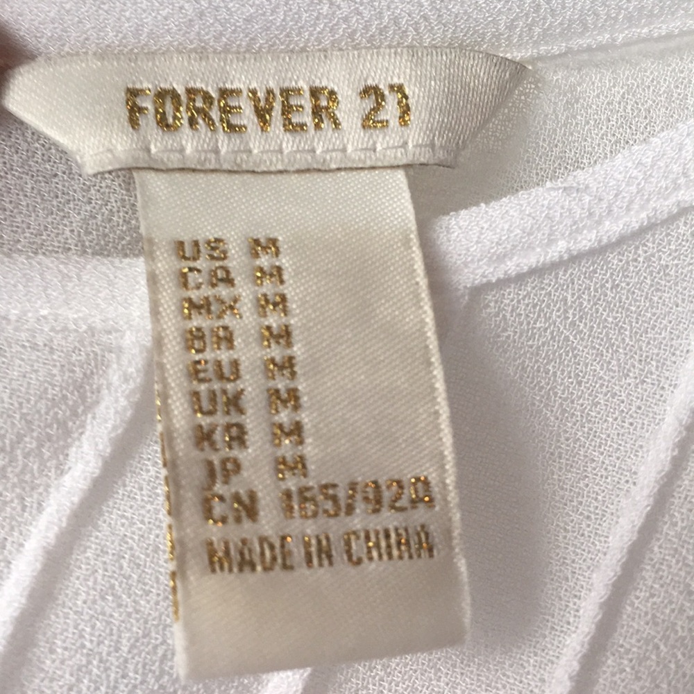 Forever 21 White See Through Blouse - Picture 5 of 5